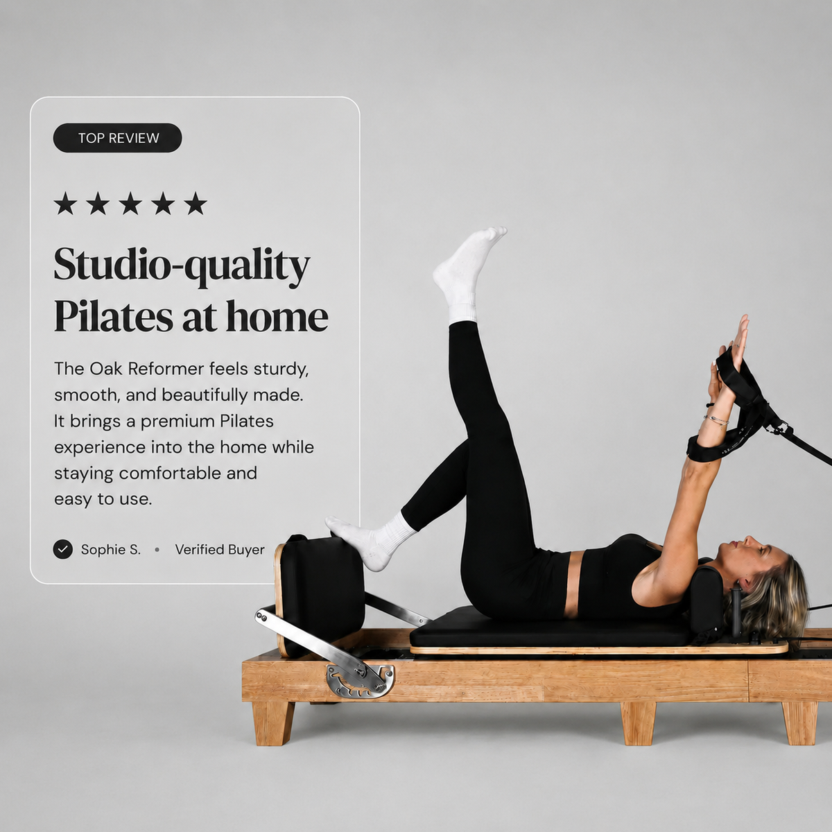 Reformer de Pilates GymSets Studio Oak
