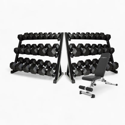 Compact 3-Tier Dumbbell Holder – Adjustable Home Gym Rack