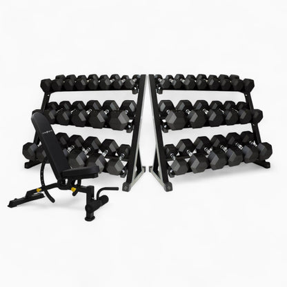 Compact 3-Tier Dumbbell Holder – Adjustable Home Gym Rack