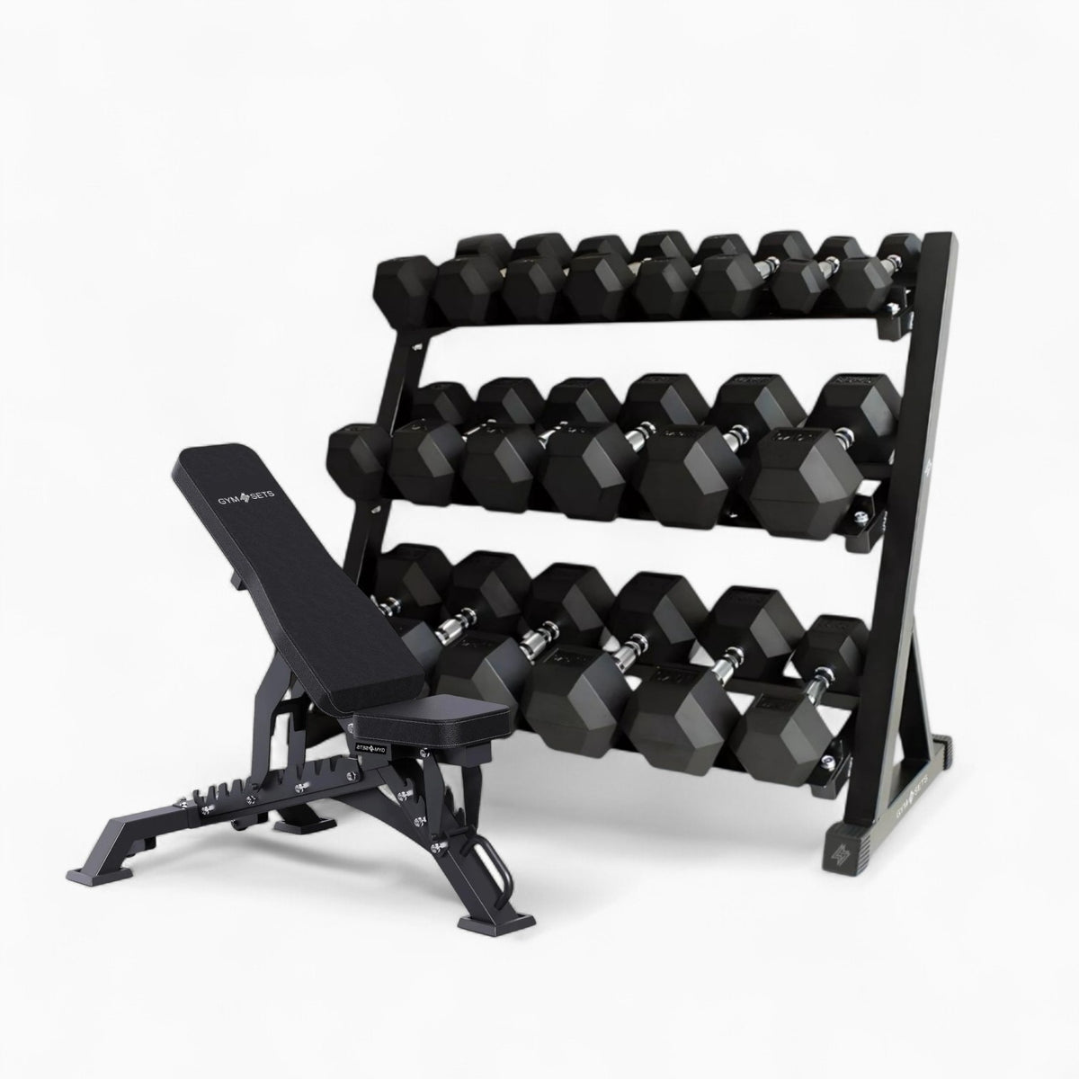 Compact 3-Tier Dumbbell Holder – Adjustable Home Gym Rack