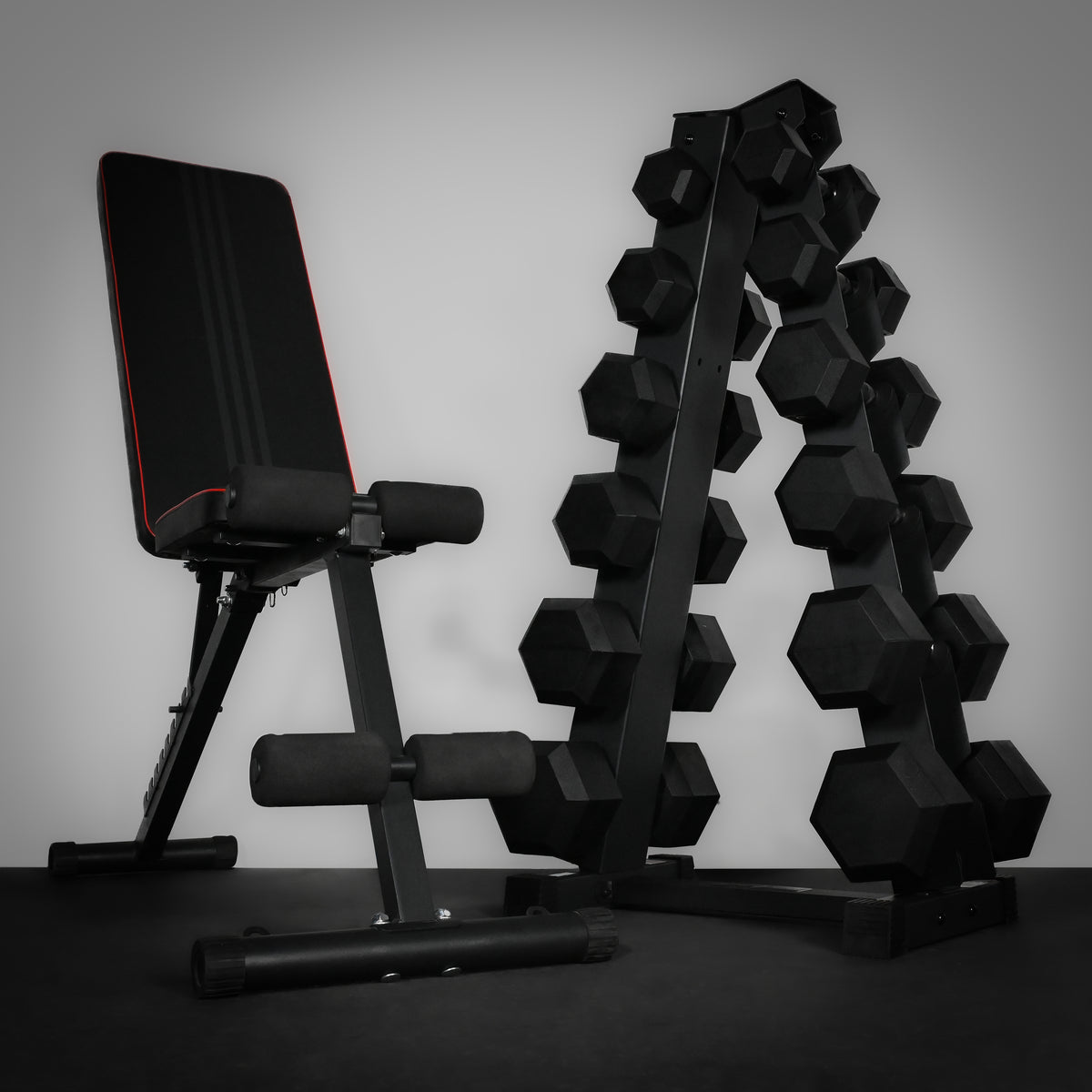 Support de rangement pour haltères hexagonaux à 5 et 6 niveaux