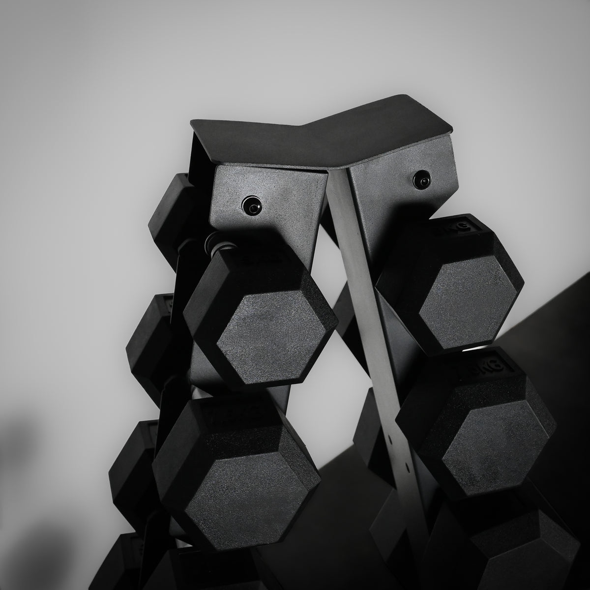 Support de rangement pour haltères hexagonaux à 5 et 6 niveaux