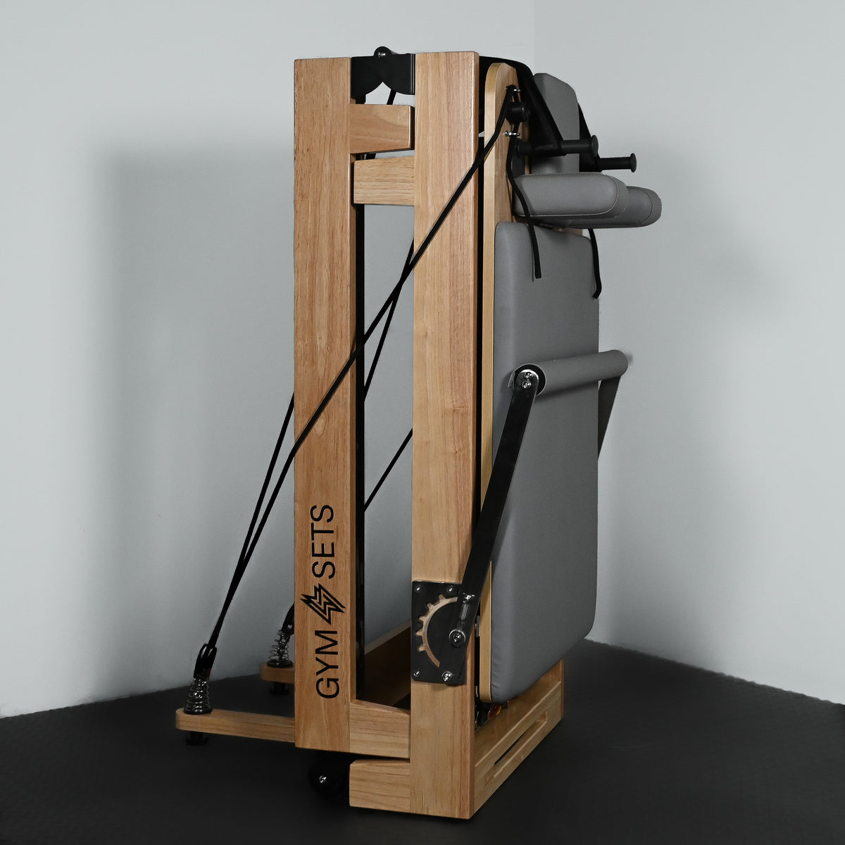 GymSets Flodable Oak Reformer Pilates Machine - Full Size Studio Grade