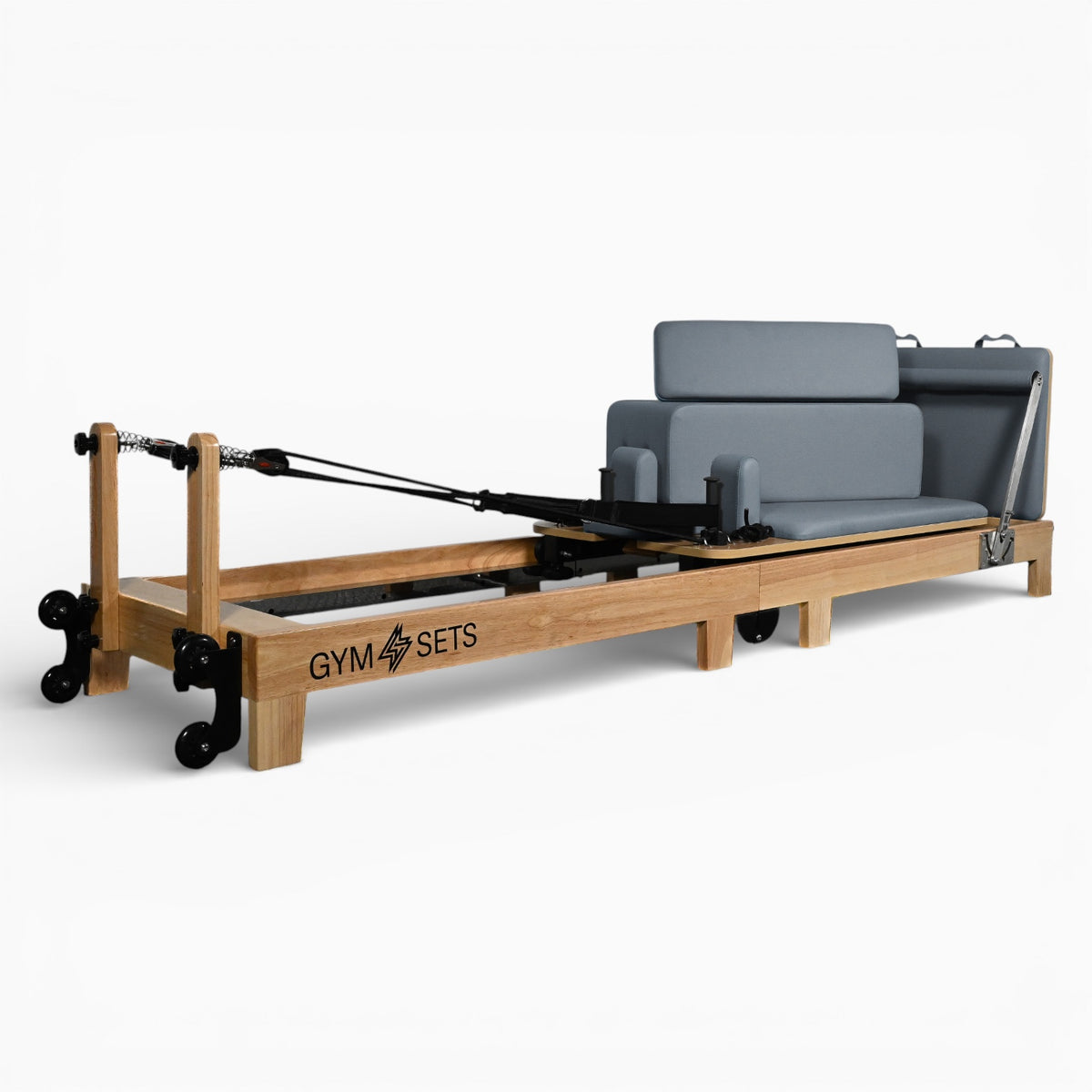GymSets Flodable Oak Reformer Pilates Machine - Full Size Studio Grade