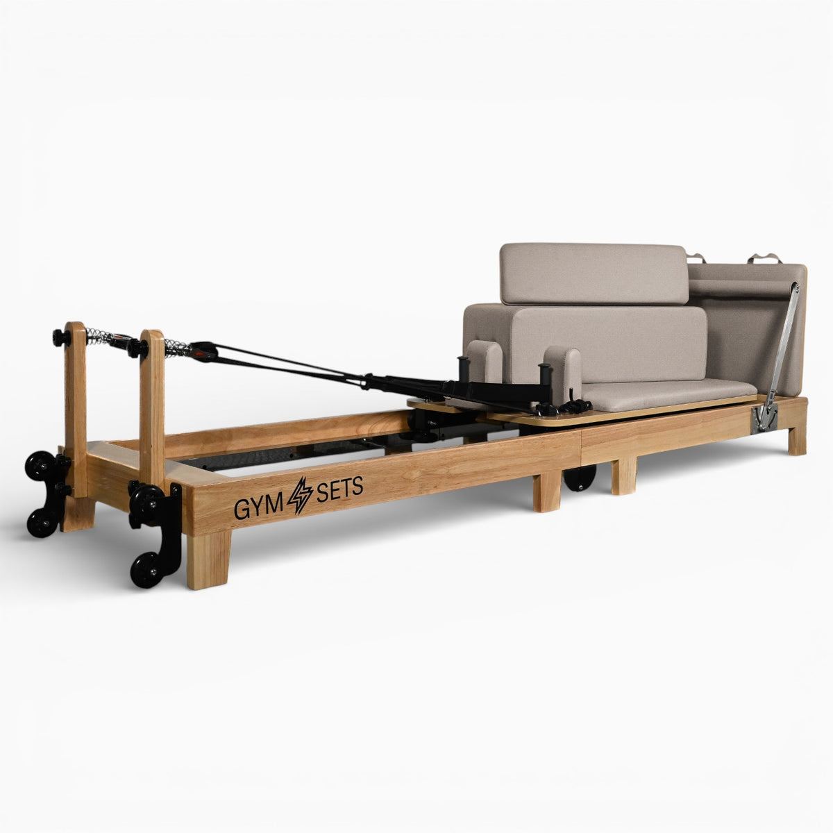 GymSets Flodable Oak Reformer Pilates Machine - Full Size Studio Grade