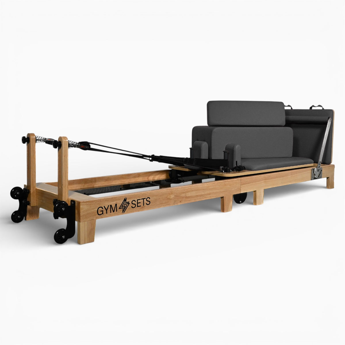 GymSets Flodable Oak Reformer Pilates Machine - Full Size Studio Grade