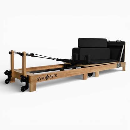 GymSets Flodable Oak Reformer Pilates Machine - Full Size Studio Grade
