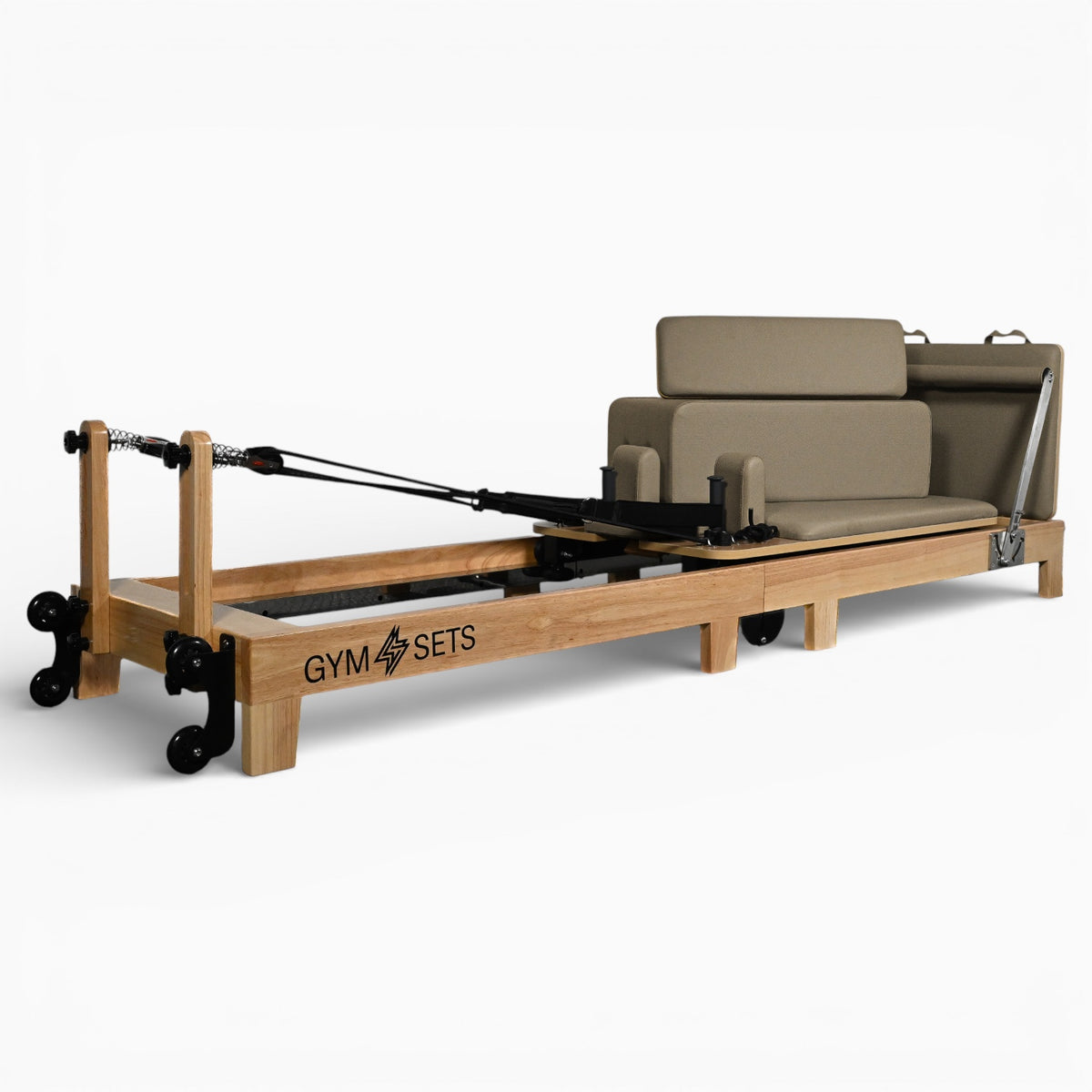 GymSets Flodable Oak Reformer Pilates Machine - Full Size Studio Grade