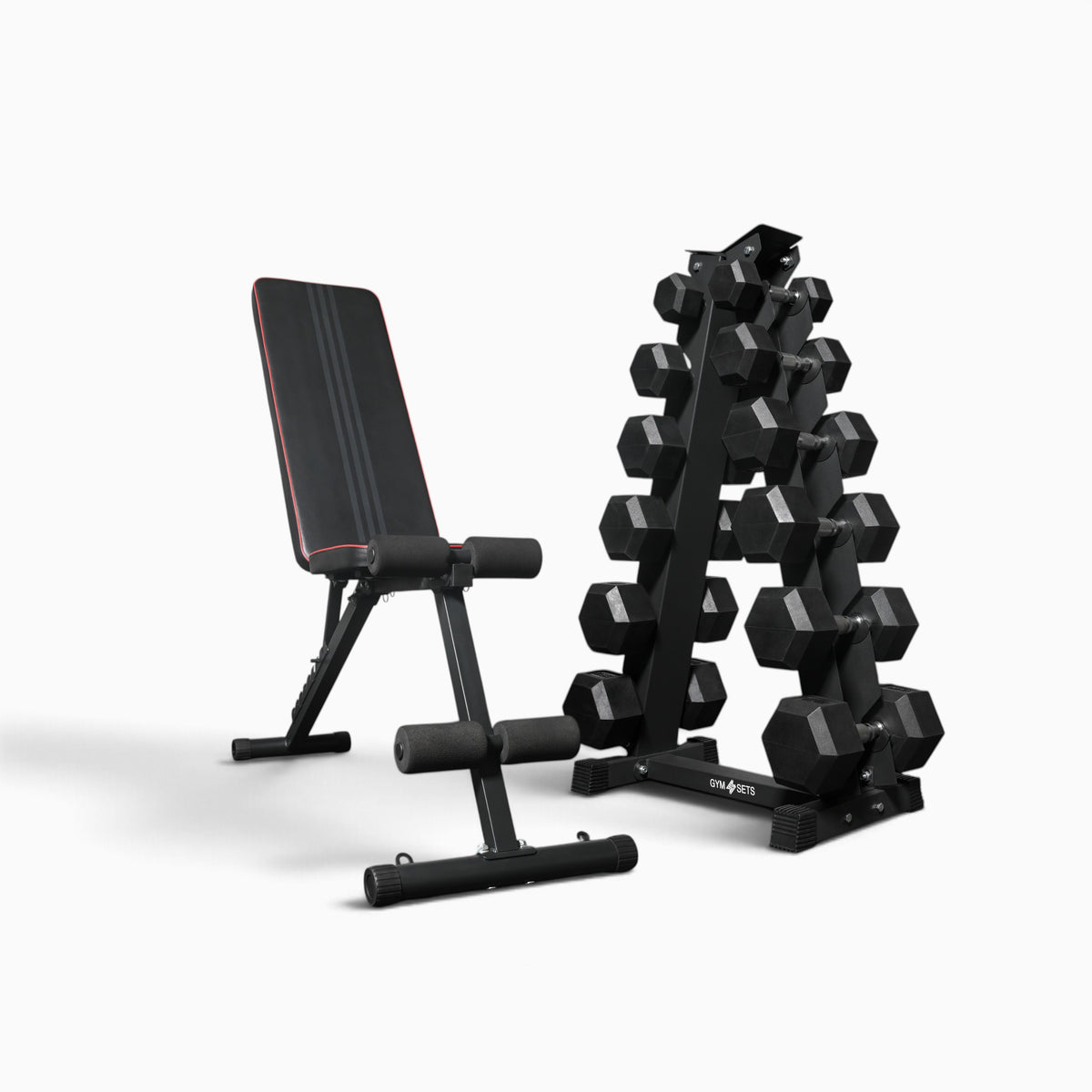 Support de rangement pour haltères hexagonaux à 5 et 6 niveaux