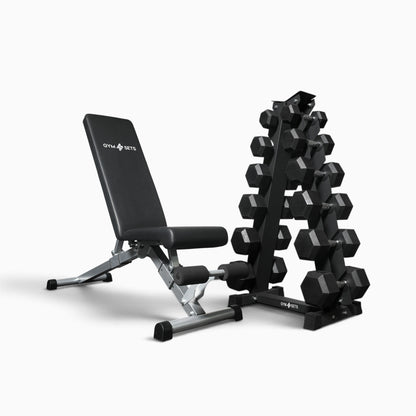 Support de rangement pour haltères hexagonaux à 5 et 6 niveaux